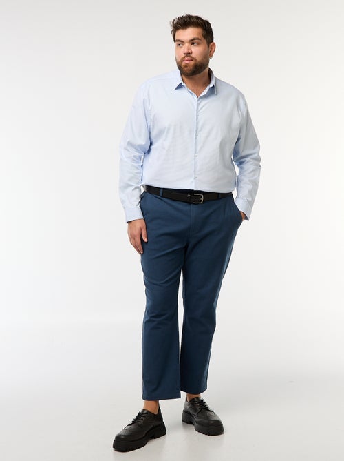 Camisa dobby corte slim com padrão - Kiabi