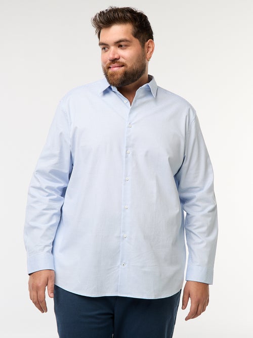 Camisa dobby corte slim com padrão - Kiabi