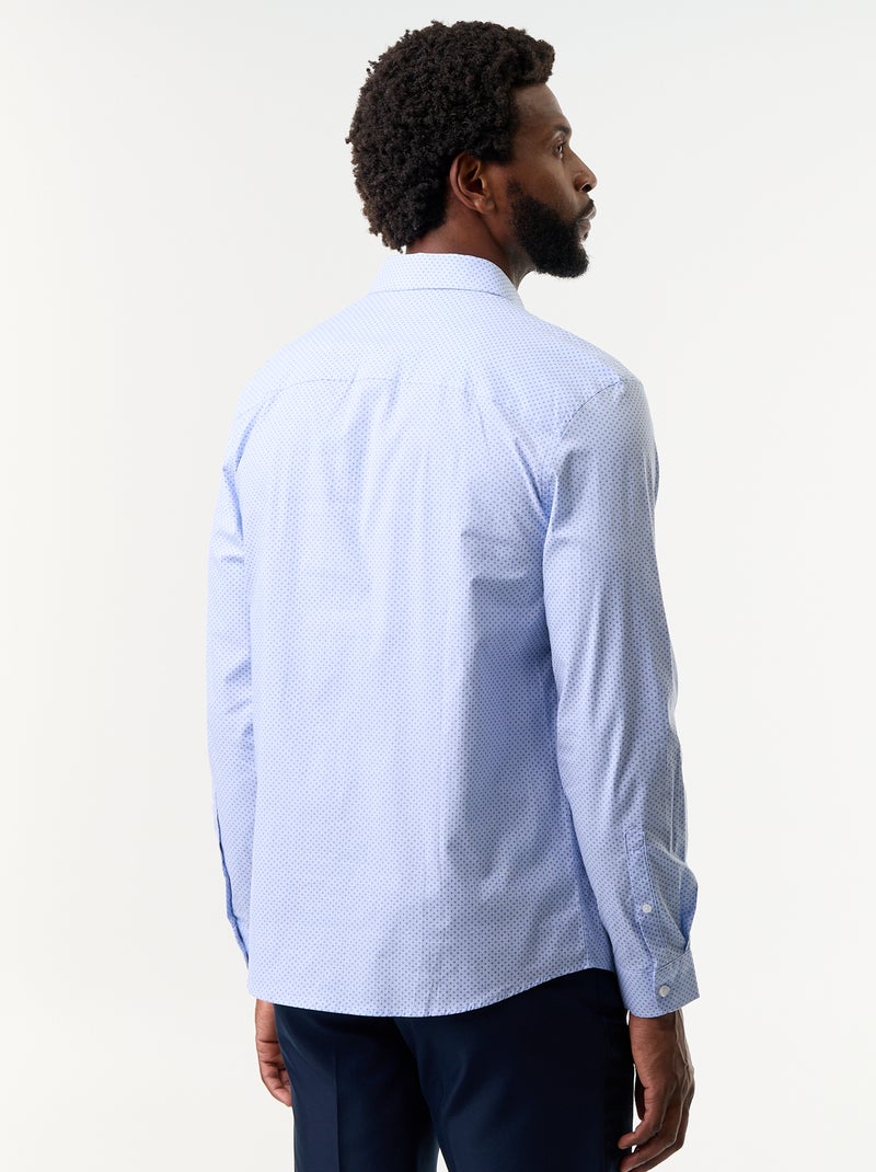 Camisa dobby fantasia Azul - Kiabi