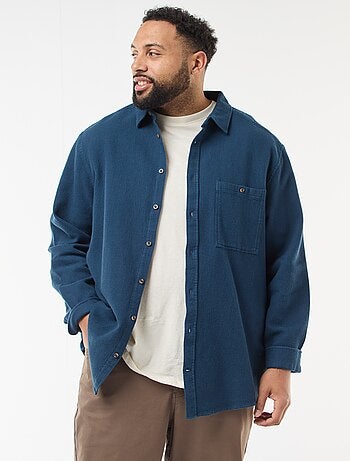 Camisa com efeito waffle lisa