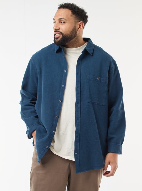 Camisa efeito gofrado lisa - Kiabi