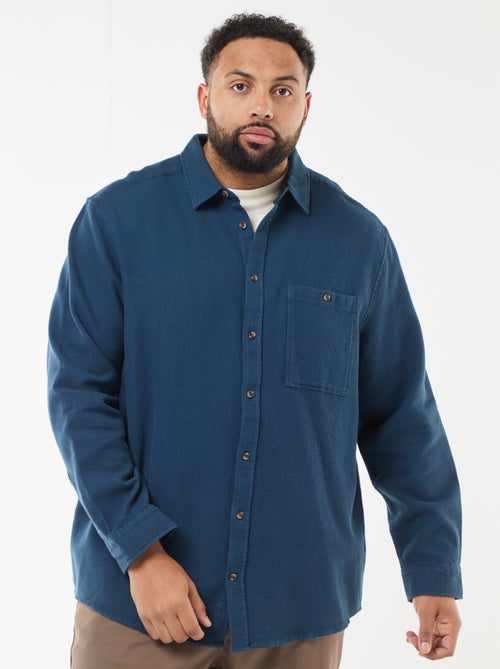 Camisa efeito gofrado lisa - Kiabi