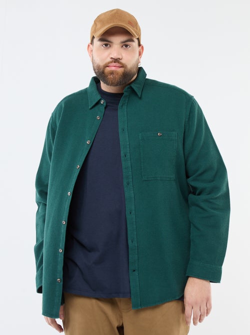 Camisa efeito gofrado lisa - Kiabi