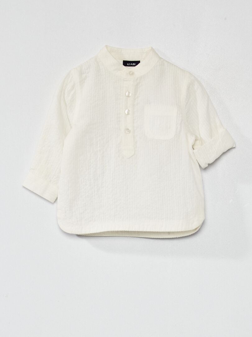 Camisa em algodão Branco - Kiabi