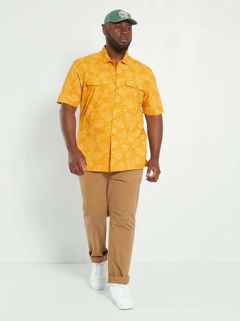 Camisa em algodão com estampado AMARELO - Kiabi