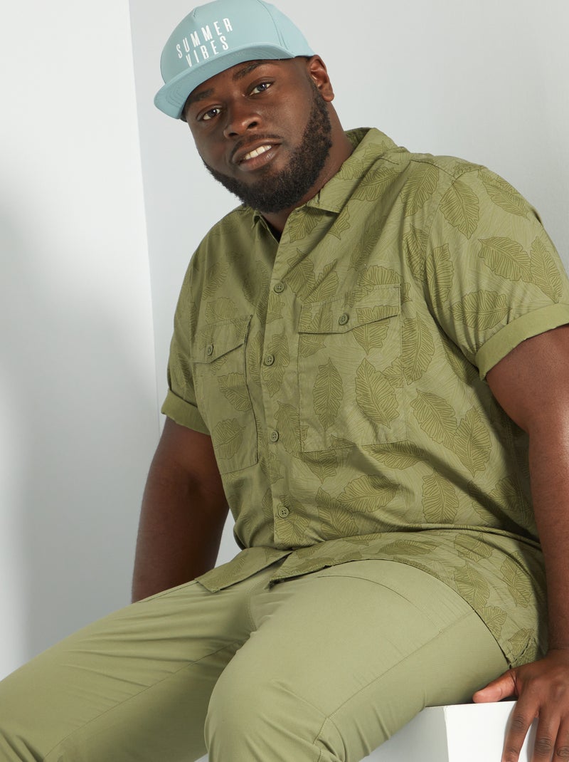 Camisa em algodão com estampado CAQUI - Kiabi