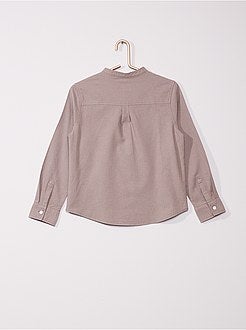 Camisa em algodão com gola mao - Kiabi