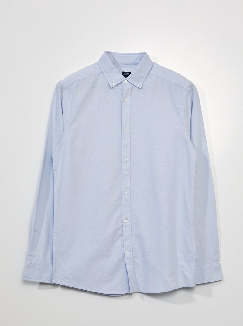 Camisa em algodão Oxford AZUL - Kiabi