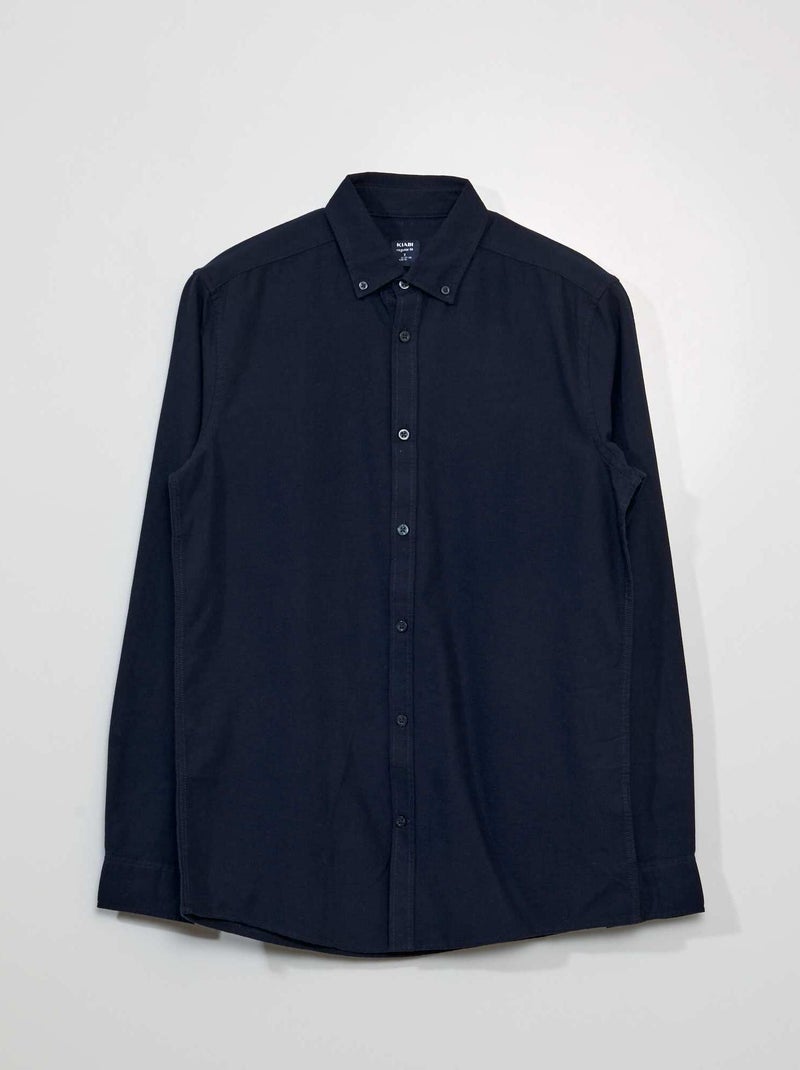 Camisa em algodão Oxford AZUL - Kiabi