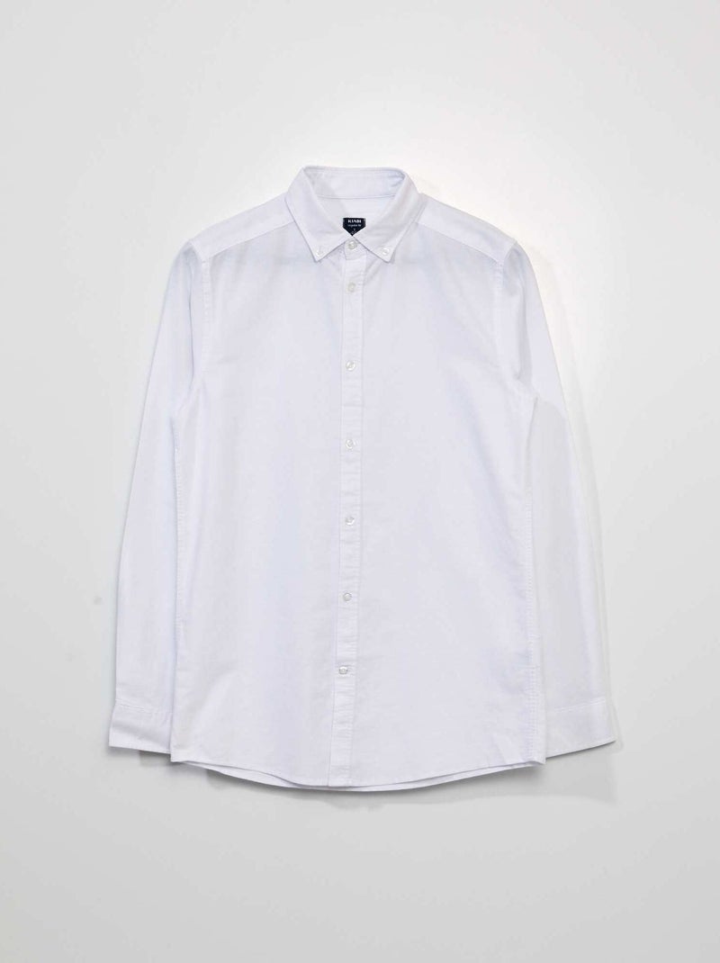 Camisa em algodão Oxford Branco - Kiabi