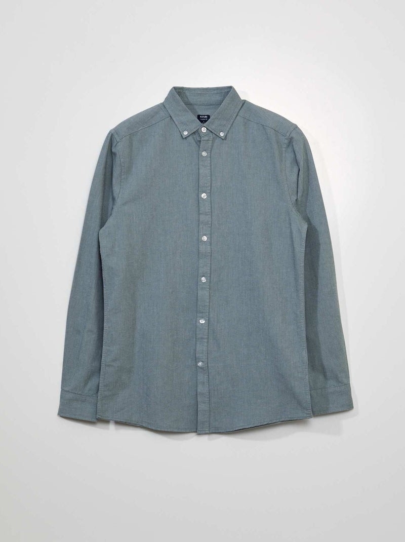 Camisa em algodão Oxford VERDE - Kiabi