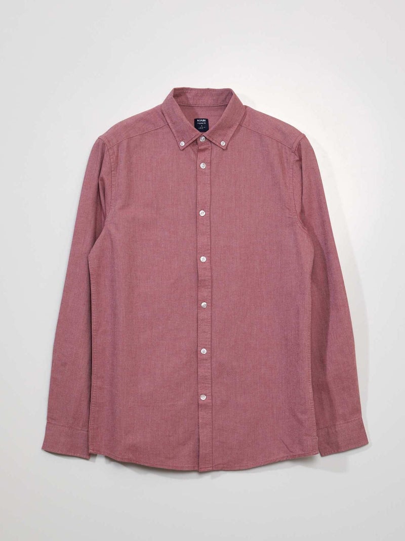 Camisa em algodão Oxford VERMELHO - Kiabi