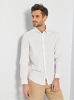 Camisa em algodão Seersucker - Kiabi