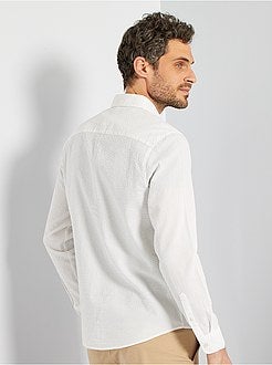 Camisa em algodão Seersucker - Kiabi