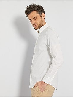 Camisa em algodão Seersucker - Kiabi