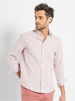 Camisa em algodão Seersucker - Kiabi
