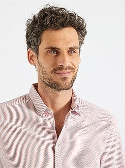 Camisa em algodão Seersucker - Kiabi