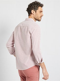 Camisa em algodão Seersucker - Kiabi