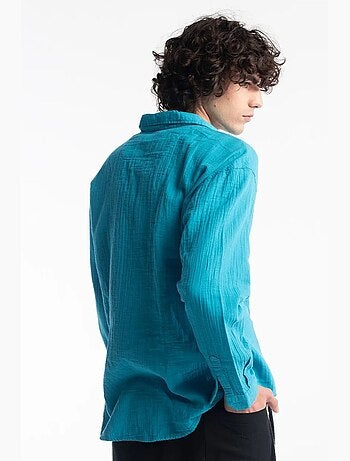 Camisa em algodão texturado de ajuste descontraído giesto