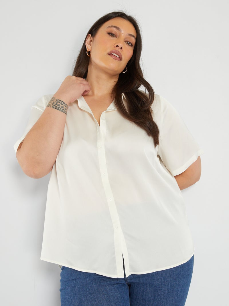 Camisa em cetim BRANCO - Kiabi