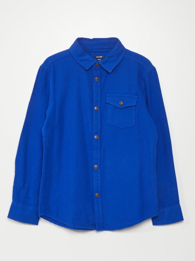 Camisa em flanela AZUL - Kiabi
