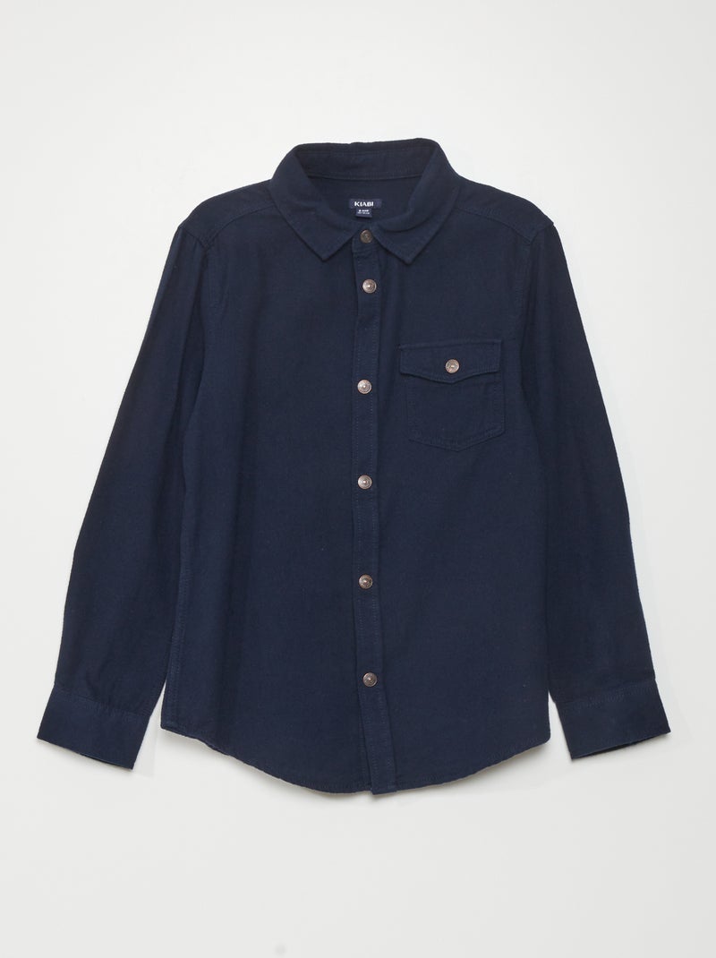 Camisa em flanela AZUL - Kiabi