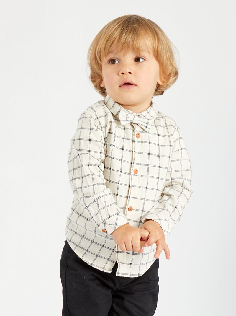 Camisa em flanela BRANCO - Kiabi