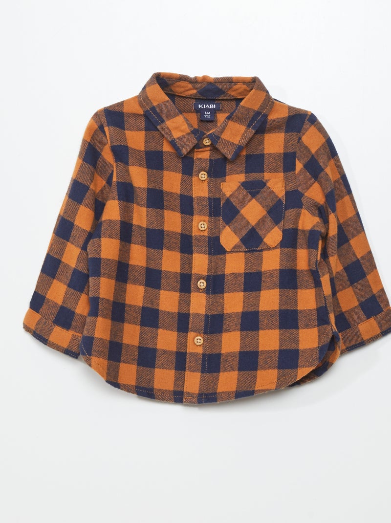 Camisa em flanela CASTANHO - Kiabi
