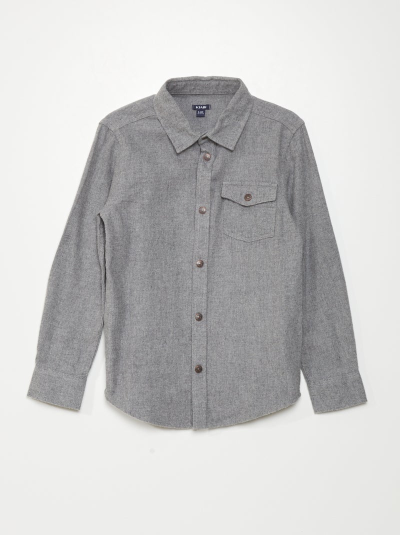 Camisa em flanela CINZA - Kiabi