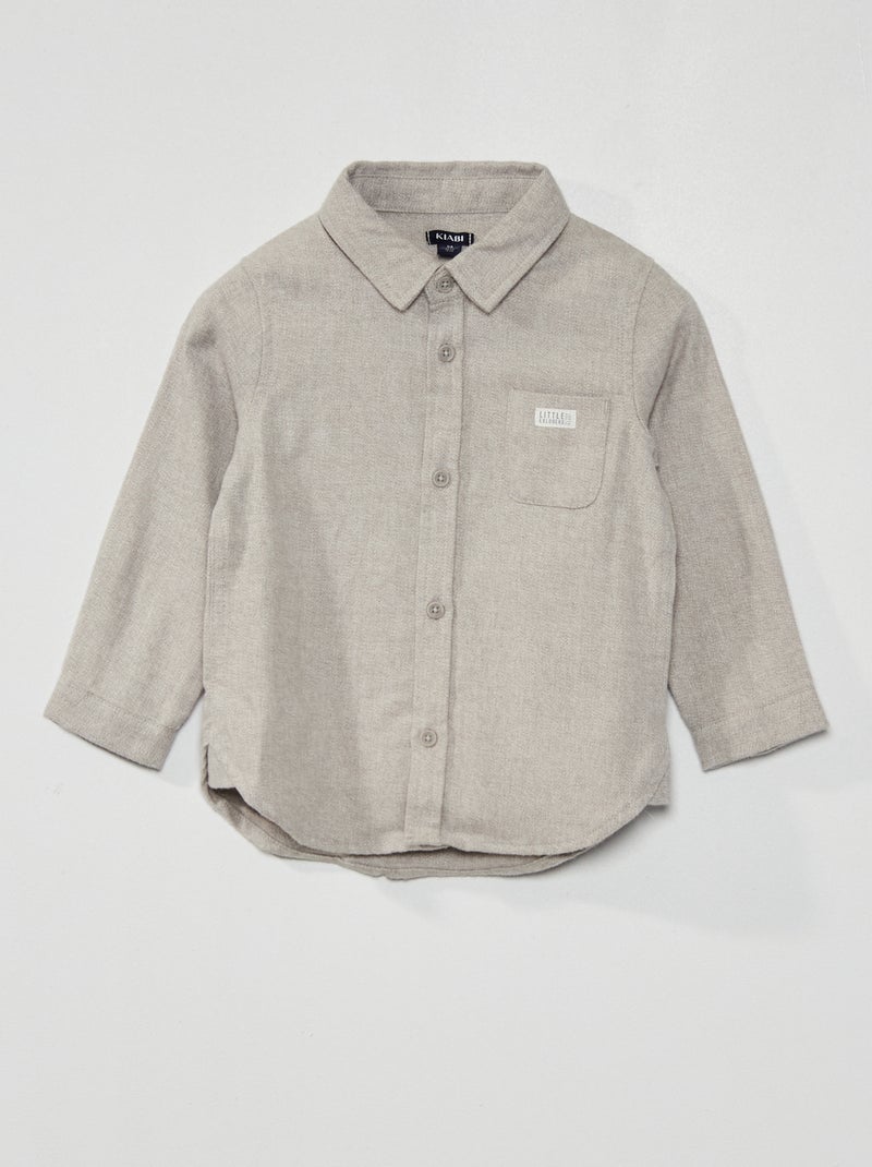 Camisa em flanela Cinza - Kiabi