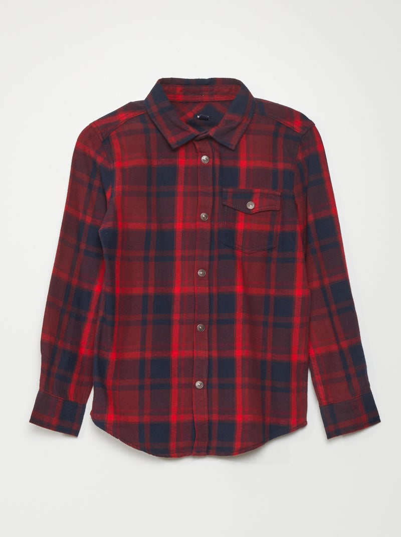 Camisa em flanela VERMELHO - Kiabi
