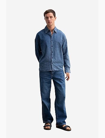 Camisa em gabardina de algodão jacquard giesto