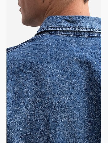 Camisa em gabardina de algodão jacquard giesto