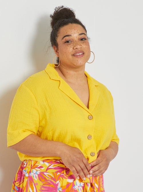 Camisa em gaze de algodão - Kiabi