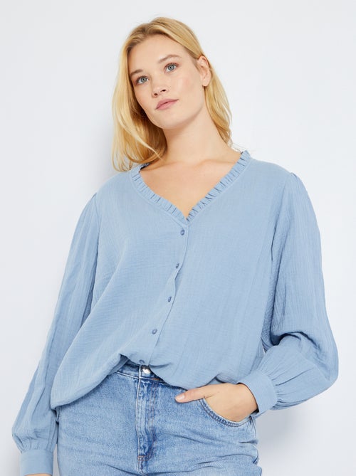 Camisa em gaze de algodão - Kiabi