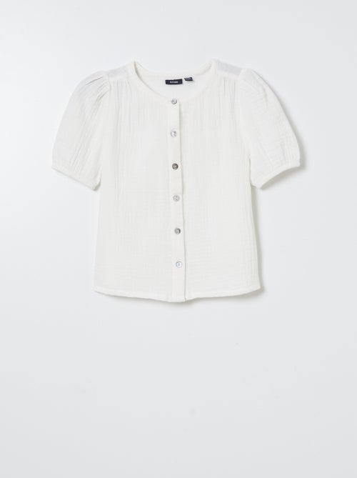 Camisa em gaze de algodão - Kiabi