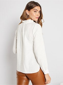 Camisa em gaze de algodão - Kiabi