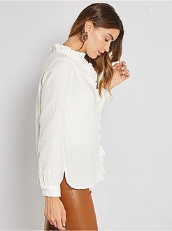 Camisa em gaze de algodão - Kiabi