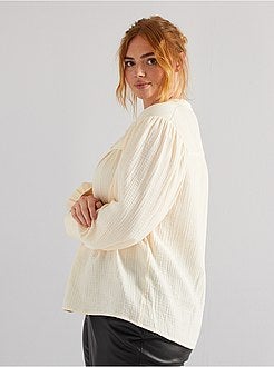 Camisa em gaze de algodão - Kiabi