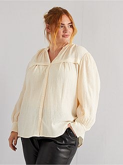 Camisa em gaze de algodão - Kiabi