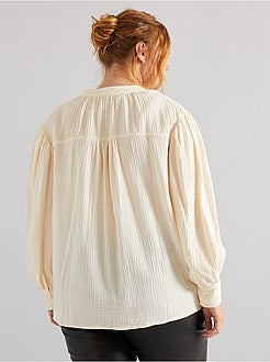 Camisa em gaze de algodão - Kiabi