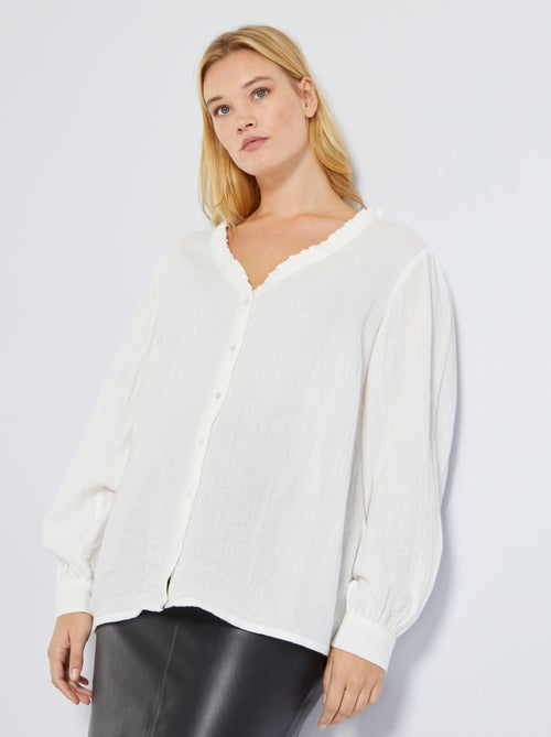 Camisa em gaze de algodão - Kiabi