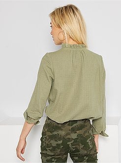 Camisa em gaze de algodão - Kiabi