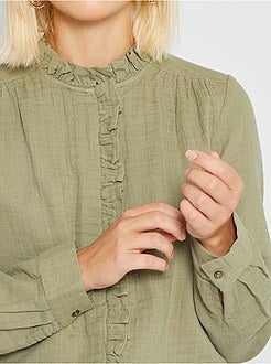 Camisa em gaze de algodão - Kiabi