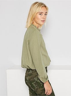 Camisa em gaze de algodão - Kiabi