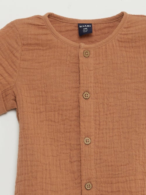 Camisa em gaze de algodão - Kiabi