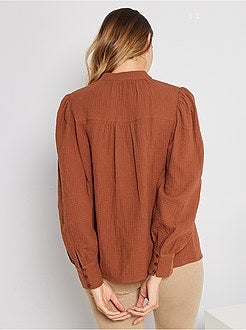 Camisa em gaze de algodão - Kiabi