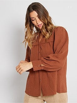 Camisa em gaze de algodão - Kiabi