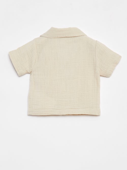 Camisa em gaze de algodão de manga curta 'Name It' - Kiabi