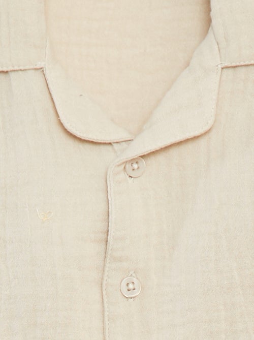 Camisa em gaze de algodão de manga curta 'Name It' - Kiabi